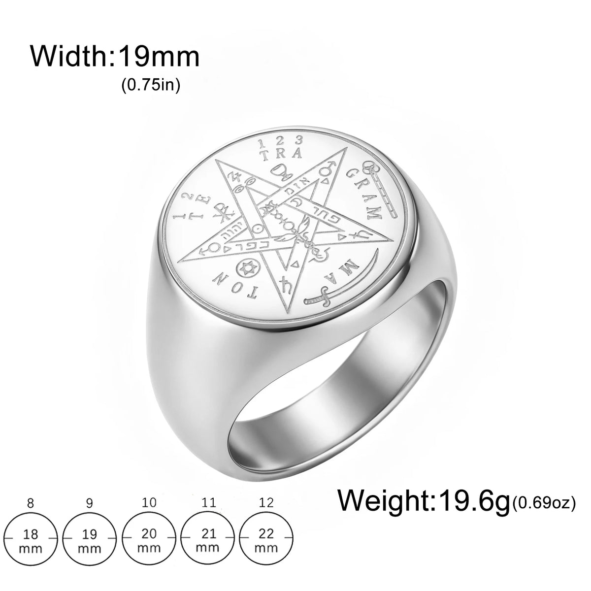 Bague Unisexe Tétragramme Acier Doré 18K – CLEVI Paris