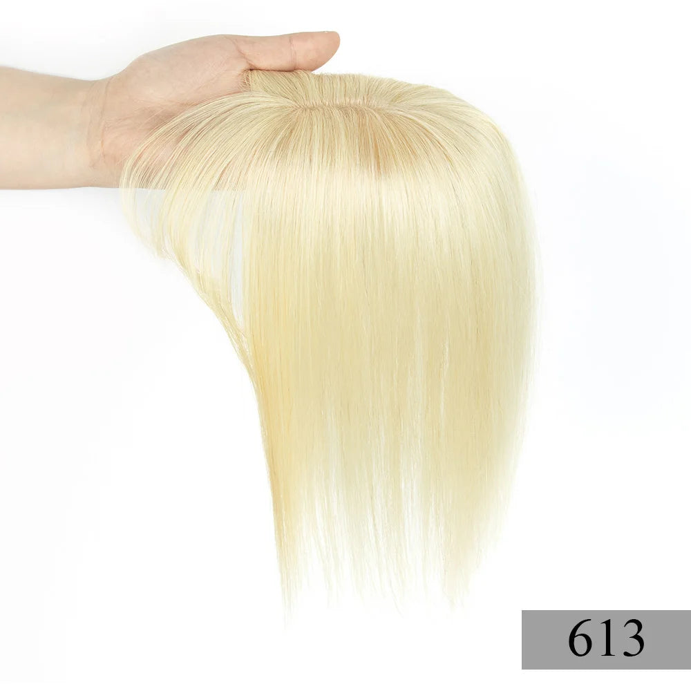 Topper Capillaire Femme avec Frange Cheveux Humains Remy Base 5x9cm Clips – CLEVI Paris