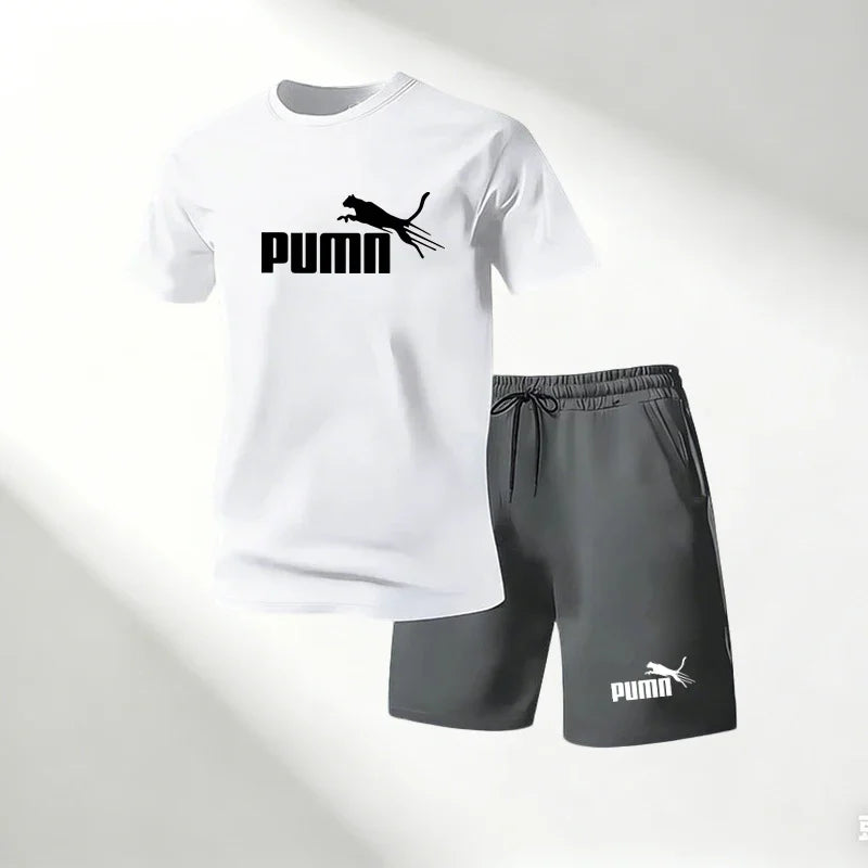 Lot de 2 Ensembles Homme T-Shirt Col Rond + Short Sport Séchage Rapide – CLEVI Paris