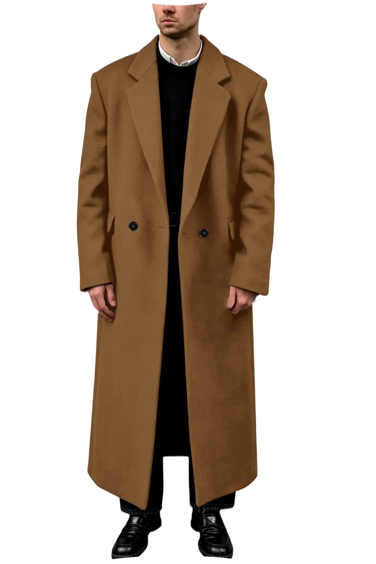 Manteau homme très long en laine mélangée – CLEVI Paris