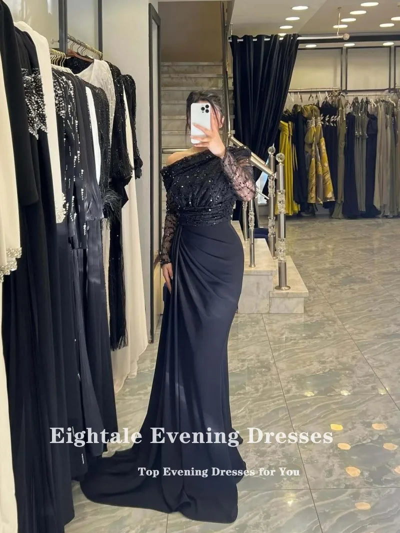 Robe de soirée sirène une épaule – CLEVI Paris