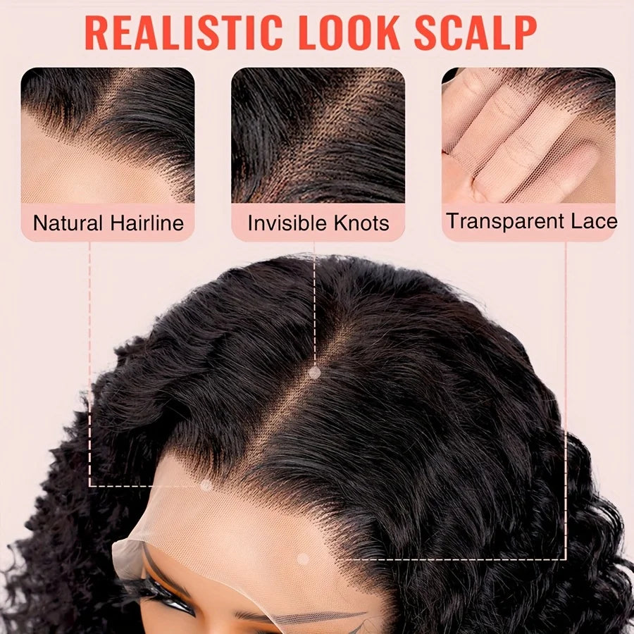 Perruque BOB Deep Wave Lace Front 13x4 HD Glueless Cheveux Humains 6-18 Pouces – CLEVI Paris