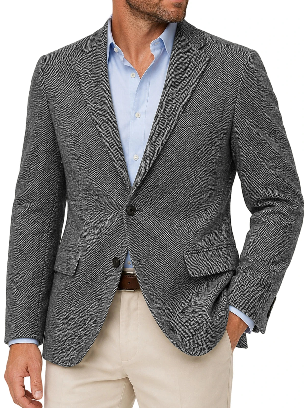Blazer homme à chevrons et deux boutons – CLEVI Paris