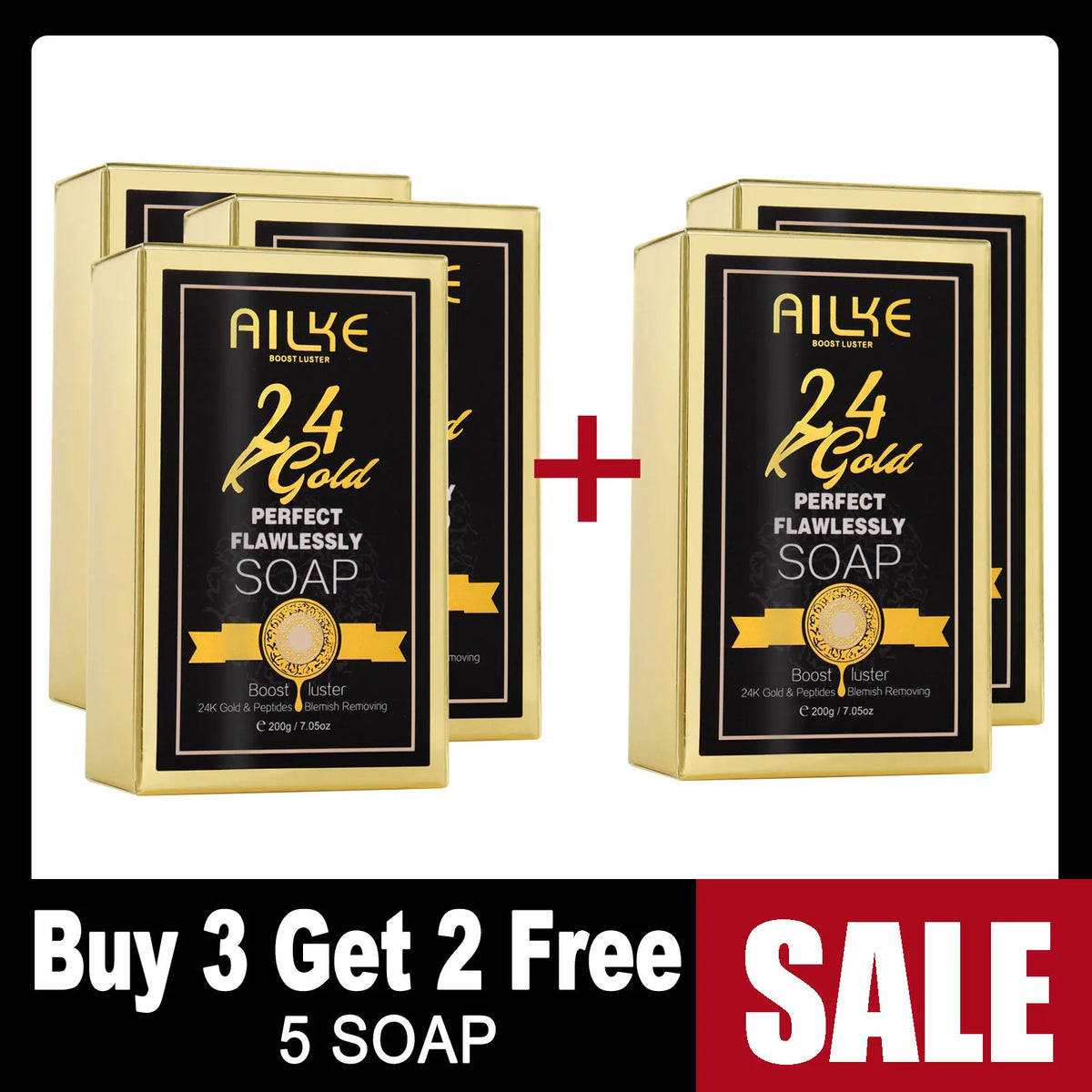 Gamme Soins AILKE 24K Gold Perfect Flawlessly – Crème, Savon & Huile Corps – Éclaircissant Anti-Taches – CLEVI Paris