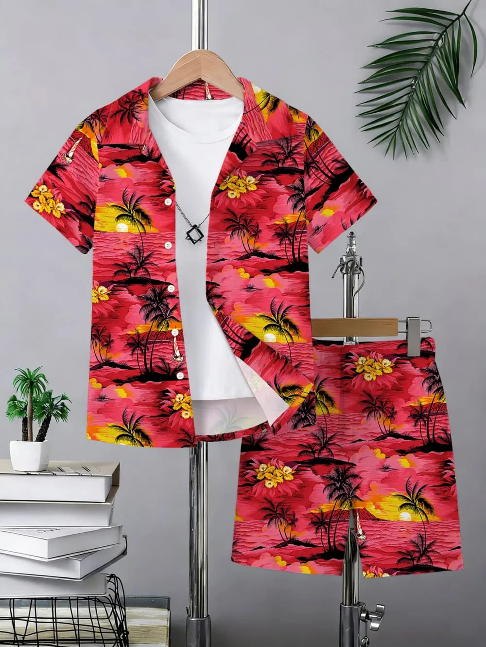 Ensemble garçon hawaïen haut et short – CLEVI Paris