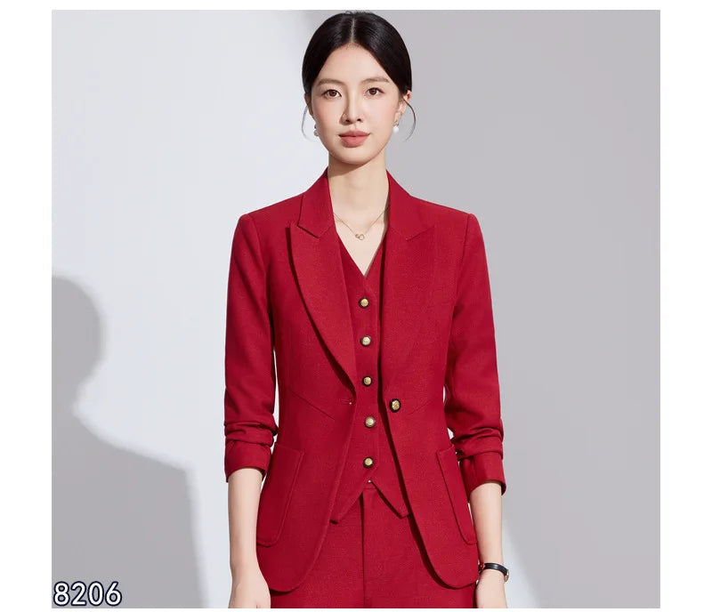 Ensemble Tailleur Femme Professionnel Bureau Manches Longues 8 Coloris – CLEVI Paris
