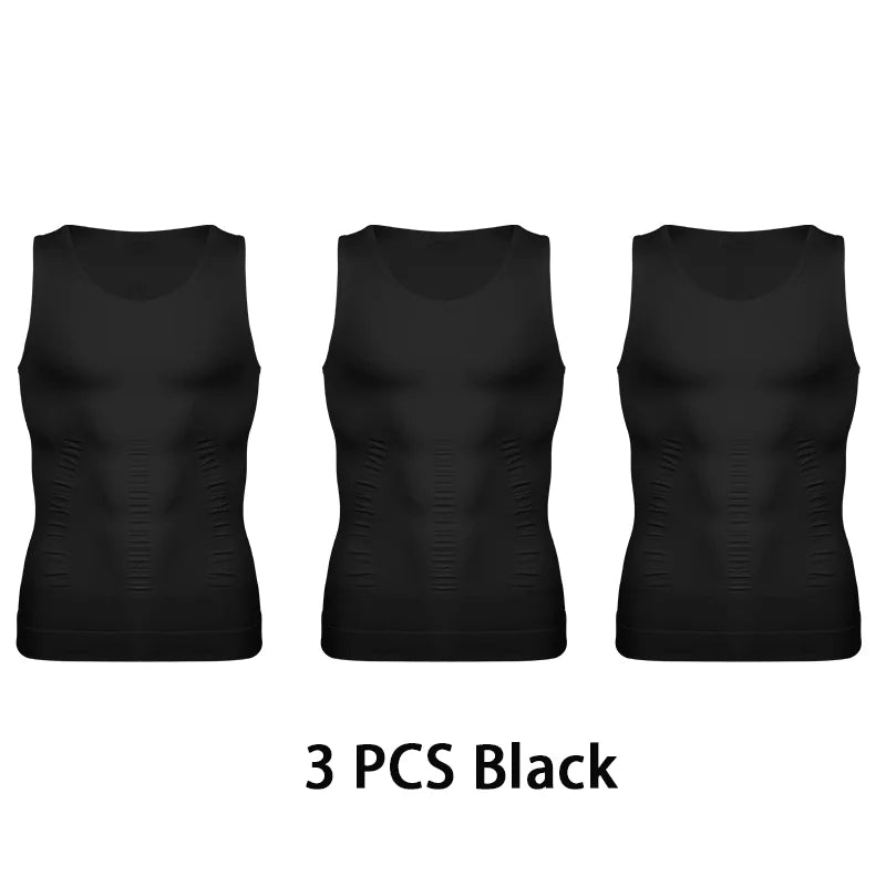 Gaine Amincissante Homme Débardeur Compression Ventre Plat Soutien Dorsal – CLEVI Paris