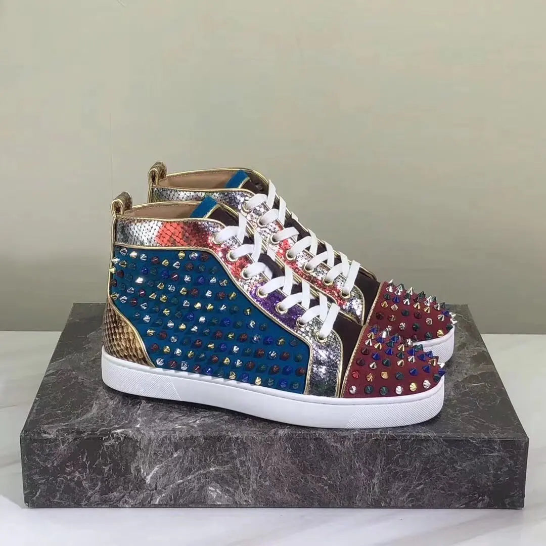Sneakers Montantes Spikes Multicolores Homme – CLEVI Paris