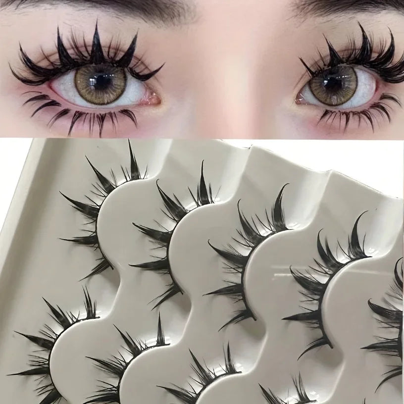 Faux cils style manga, lot de 5 paires – CLEVI Paris