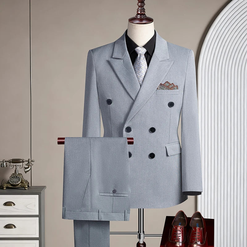 Smoking homme croisé bleu marine – CLEVI Paris