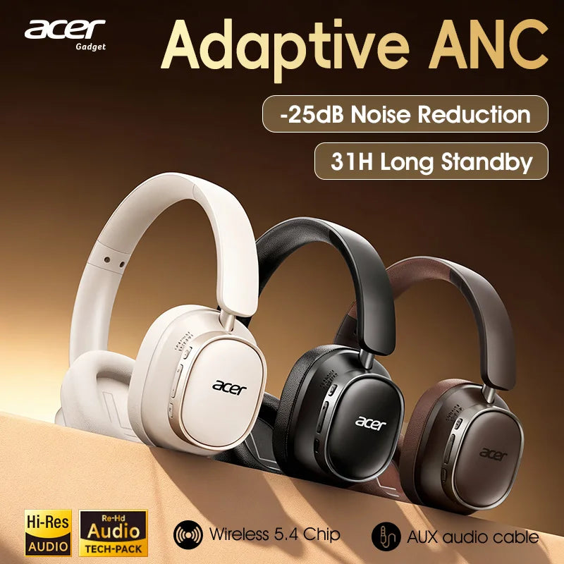 Casque Gaming Acer OHR633 Bluetooth ANC HiFi Pliable – CLEVI Paris