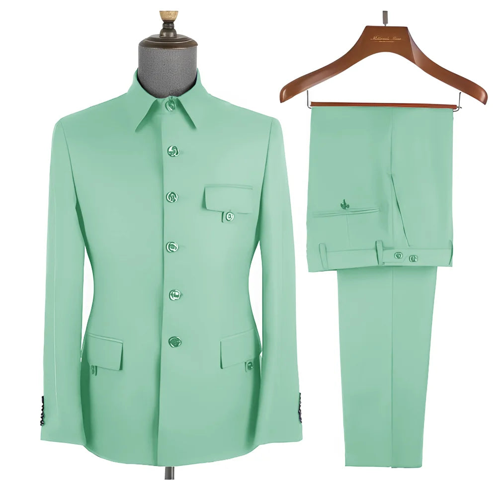 Costume homme 2 pièces, col montant – CLEVI Paris