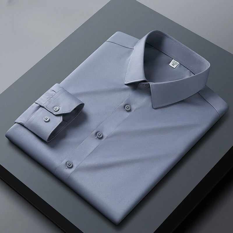 Chemise homme en polyester, col V – CLEVI Paris