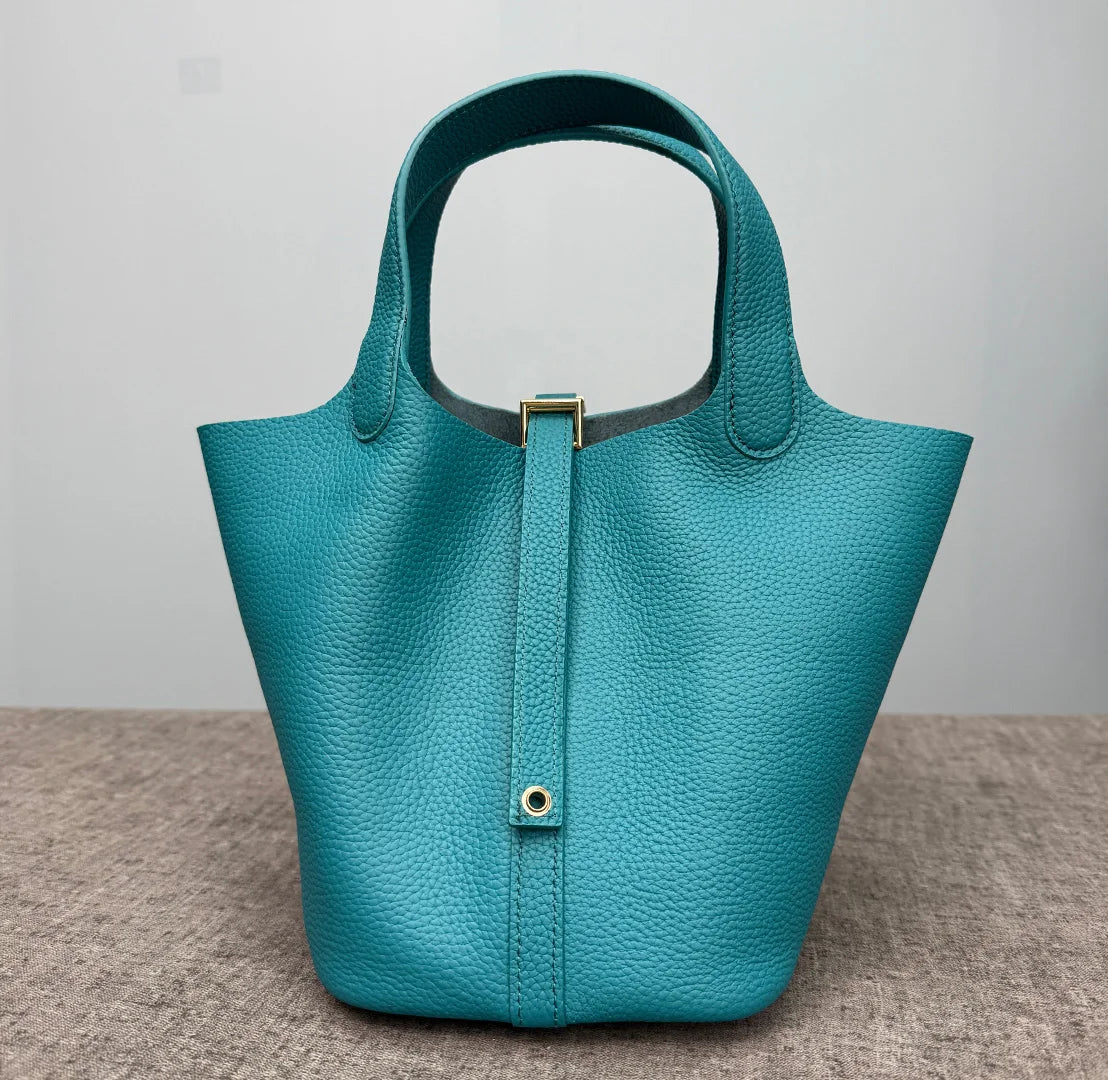 Sac Seau Cuir Togo Véritable Femme 2 Tailles Quincaillerie Or/Argent – CLEVI Paris