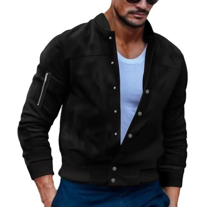 Veste homme boutonnée à col montant – CLEVI Paris