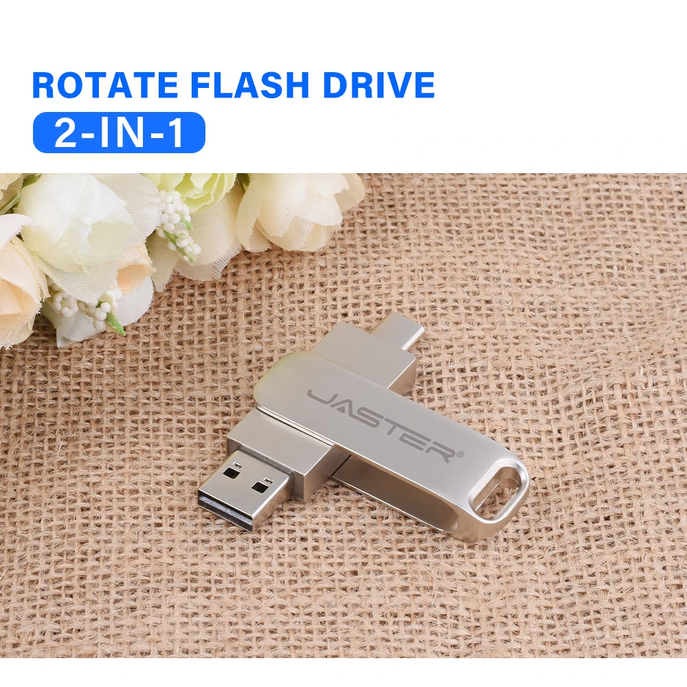 Clé USB-C 2-en-1 Métal Rotatif jusqu'à 128 Go – CLEVI Paris
