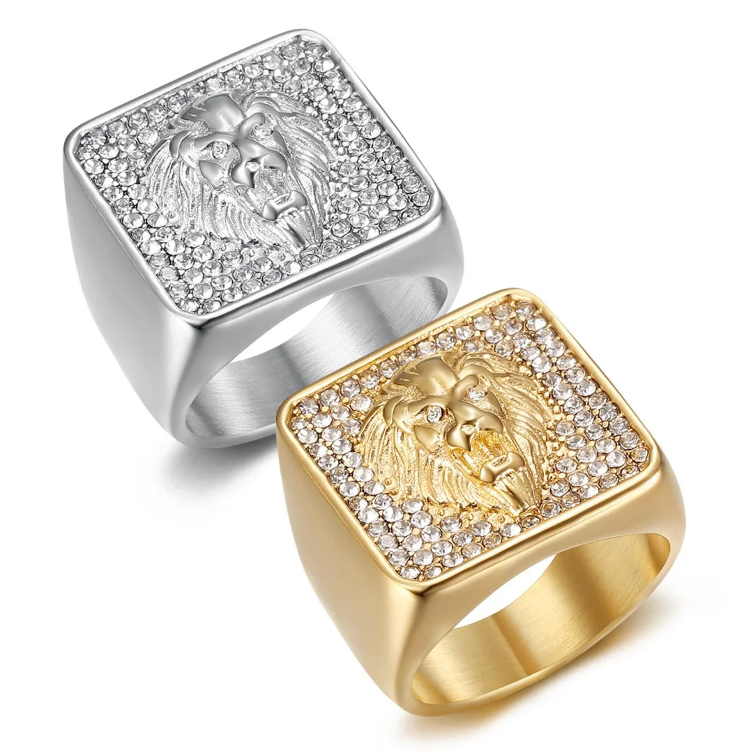 Bague tête de lion en acier inoxydable – CLEVI Paris