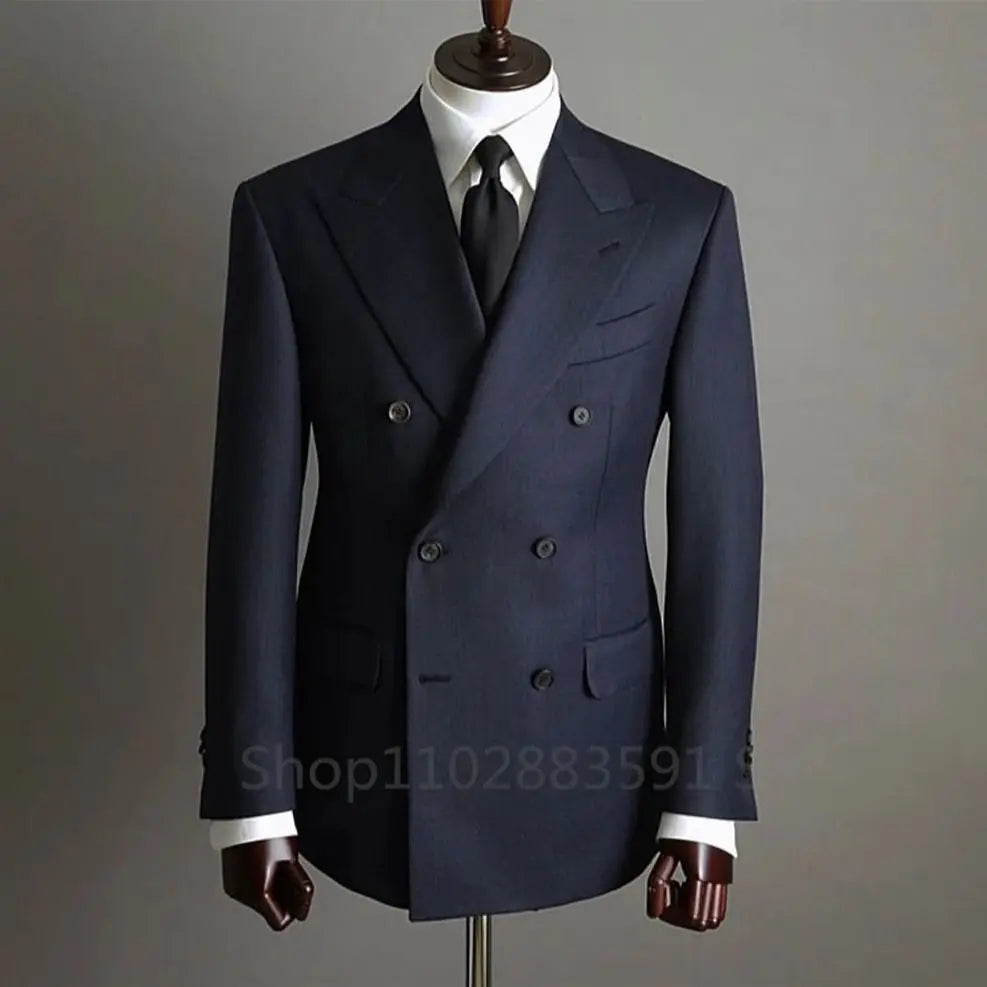 Costume homme croisé bleu marine – CLEVI Paris