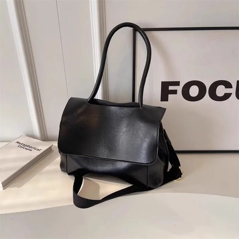 Sac Rabat PU Souple Grande Capacité Femme Épaule & Croisé Vintage – CLEVI Paris