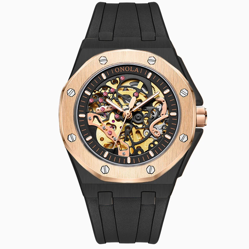 ONOLA Montre Automatique Homme Squelette Sport Silicone Étanche Multicolore – CLEVI Paris