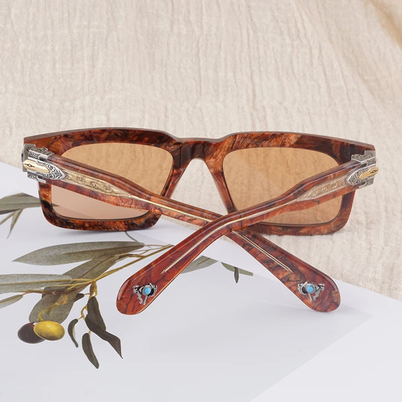 Lunettes de Soleil Homme Acétate Rectangle UV400 – CLEVI Paris