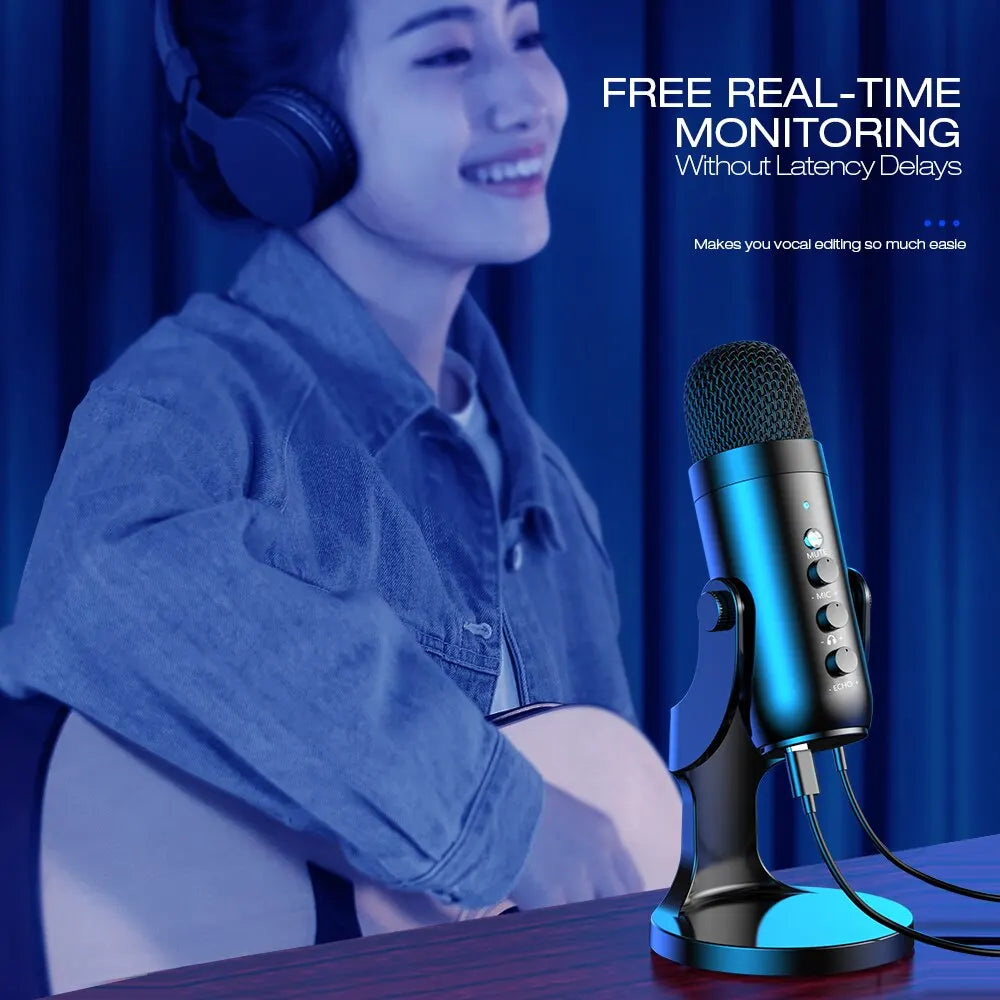 Microphone USB Condensateur HAOMUREN Cardioïde Podcast Gaming – CLEVI Paris
