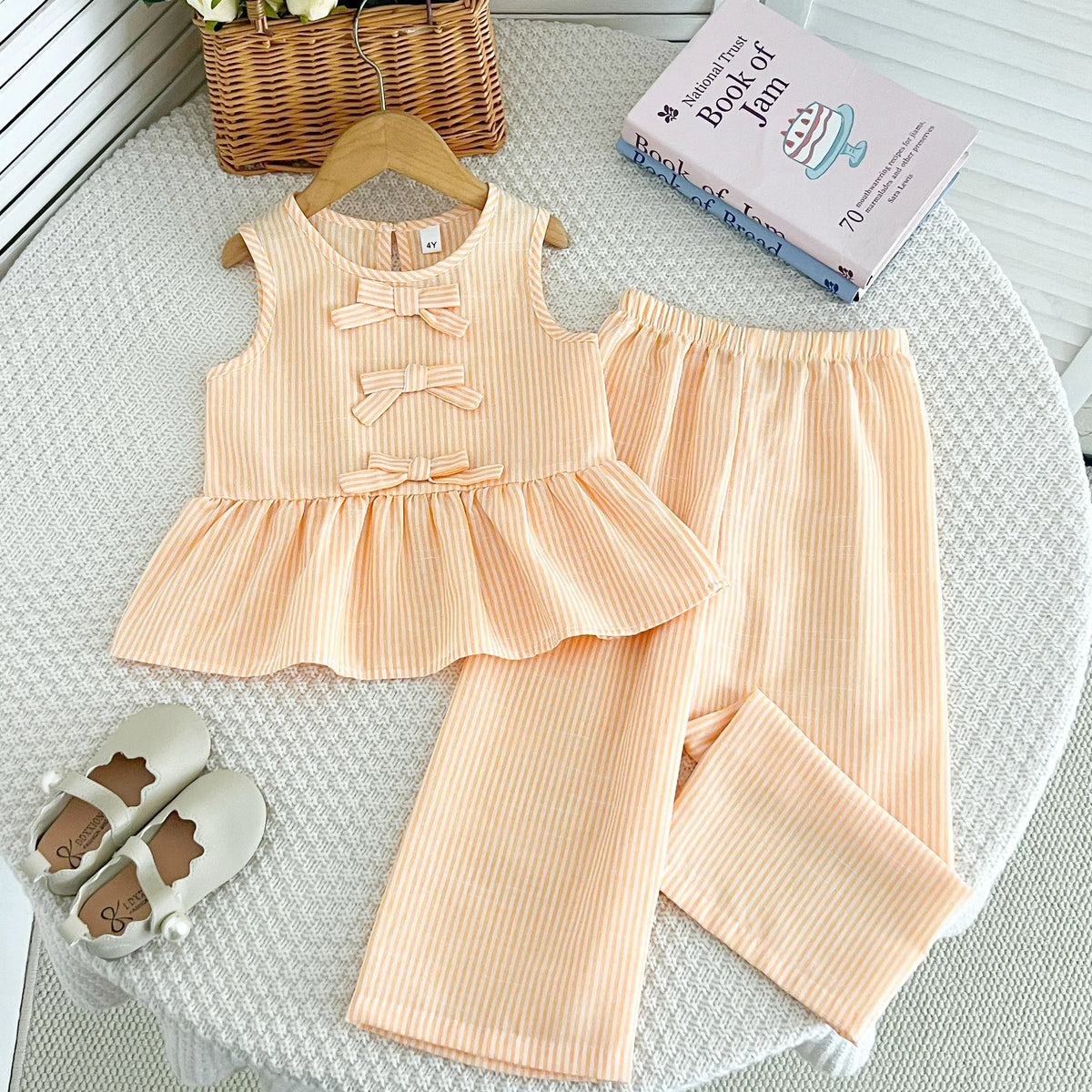 Ensemble fille rayé haut et pantalon – CLEVI Paris