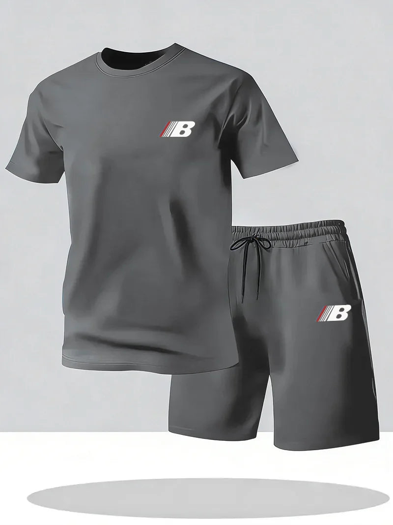 Ensemble homme t-shirt col rond et short en maille – CLEVI Paris