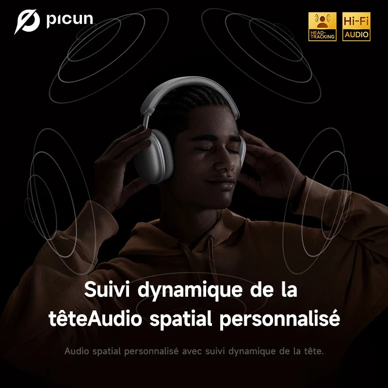 Casque Picun F8 Pro ANC -52dB 3D Spatial Audio 80h – CLEVI Paris