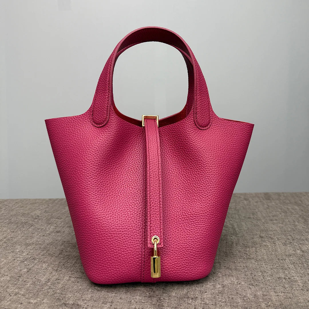 Sac Seau Cuir Togo Véritable Femme 2 Tailles Quincaillerie Or/Argent – CLEVI Paris