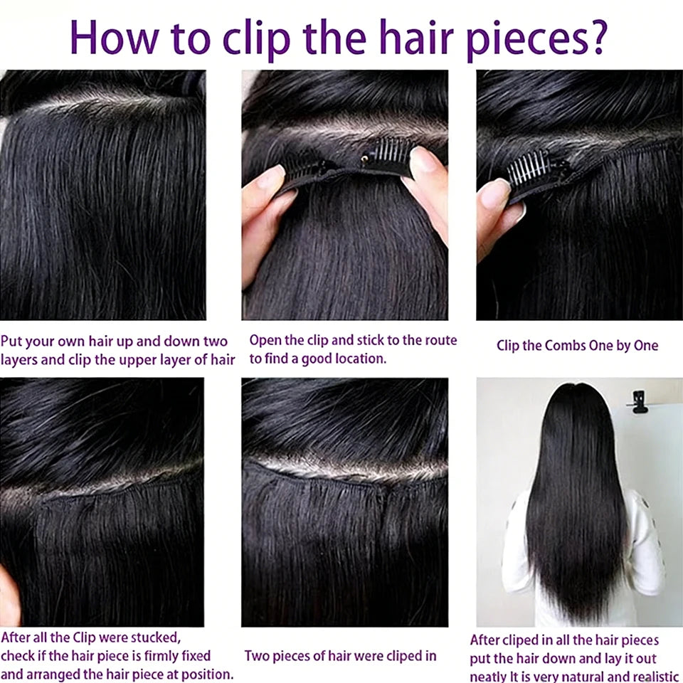 Extensions Clip-In Humains Brésiliens Lisses – CLEVI Paris