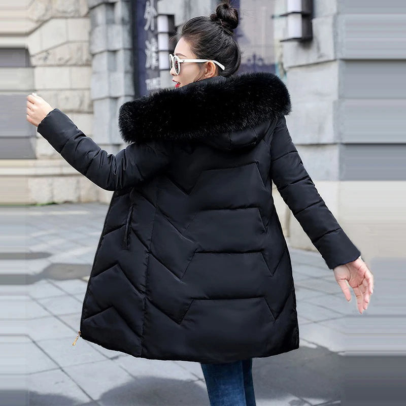 Parka Femme Fourrure Synthétique Capuche Grande Taille – CLEVI Paris
