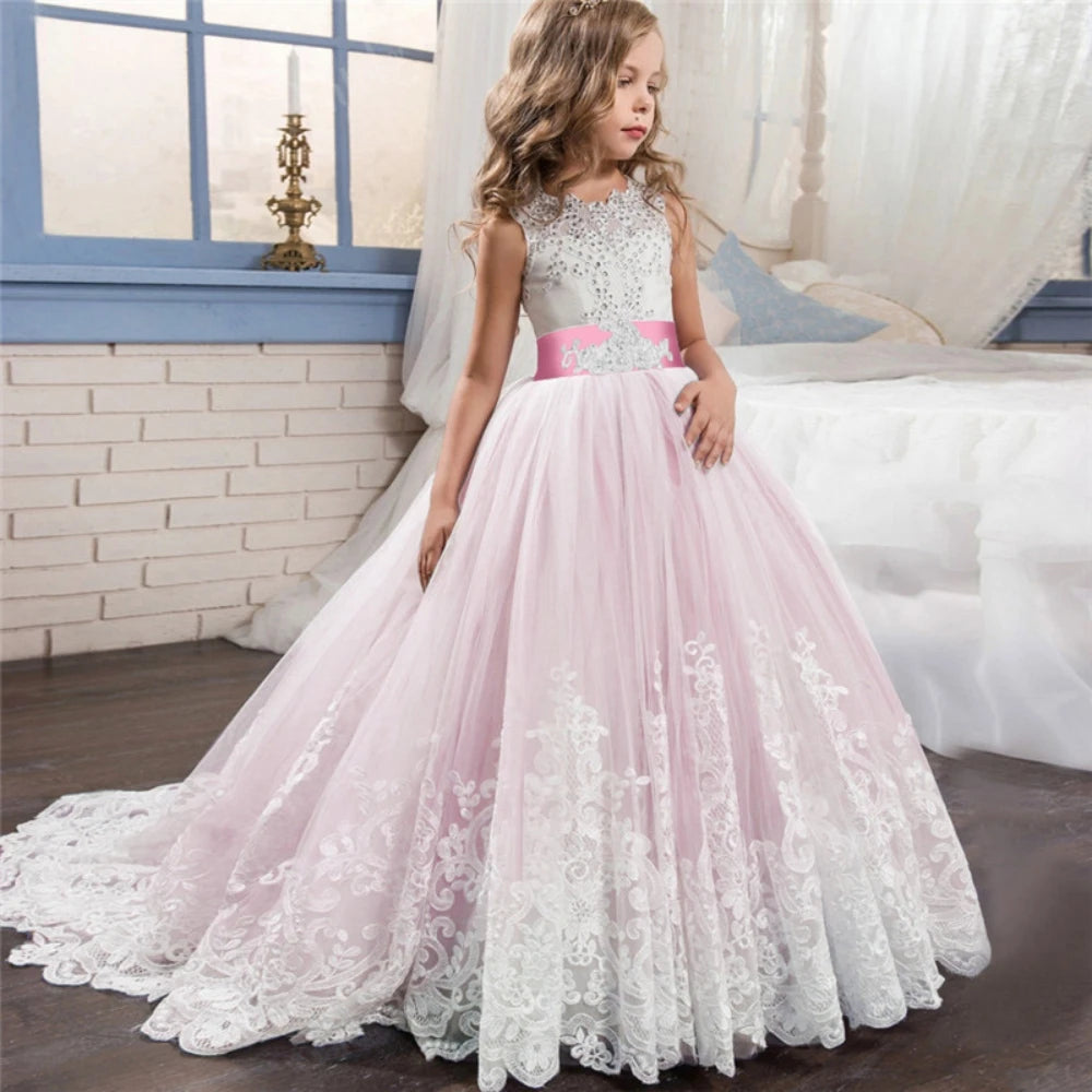 Robe cérémonie fille en dentelle LP-231 – CLEVI Paris