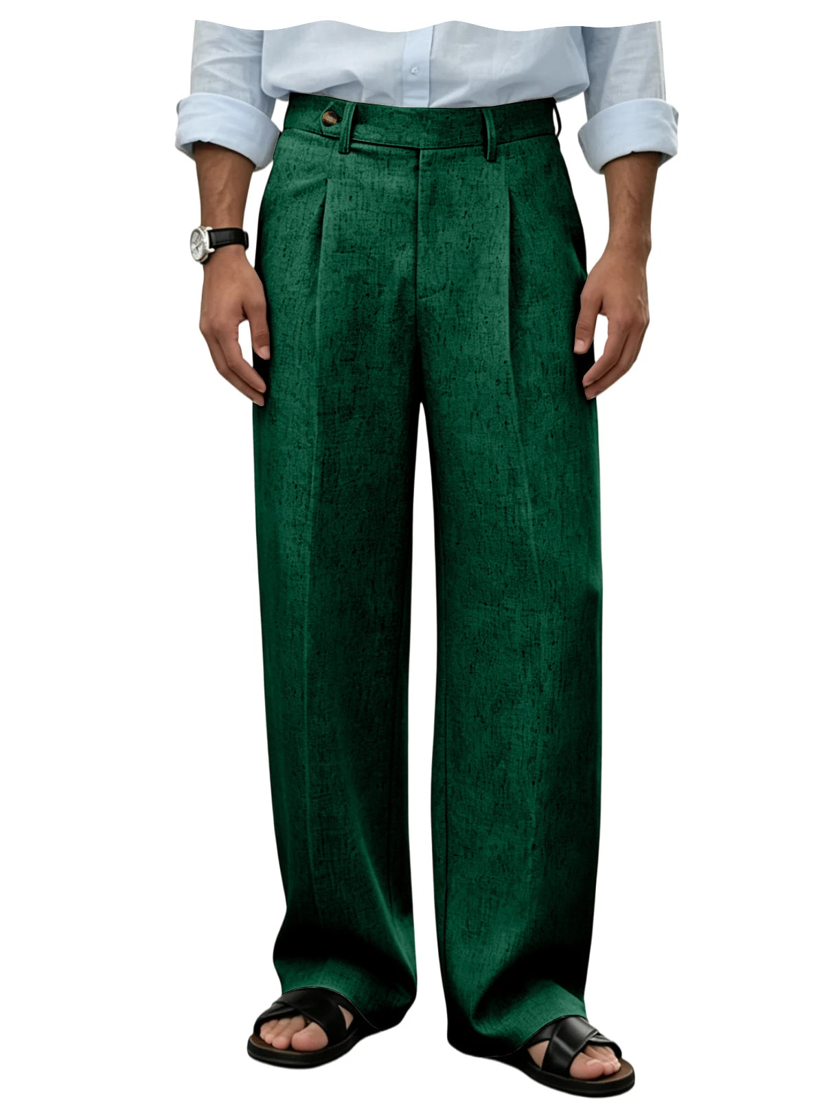 Pantalon homme en lin coupe ample – CLEVI Paris