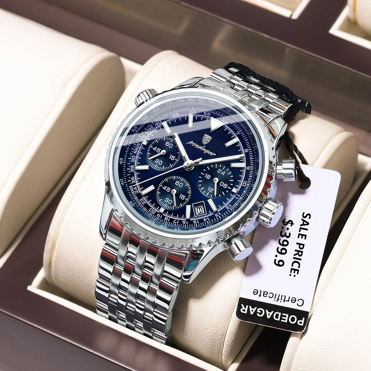 Montre Militaire Chronographe POEDAGAR Homme – CLEVI Paris