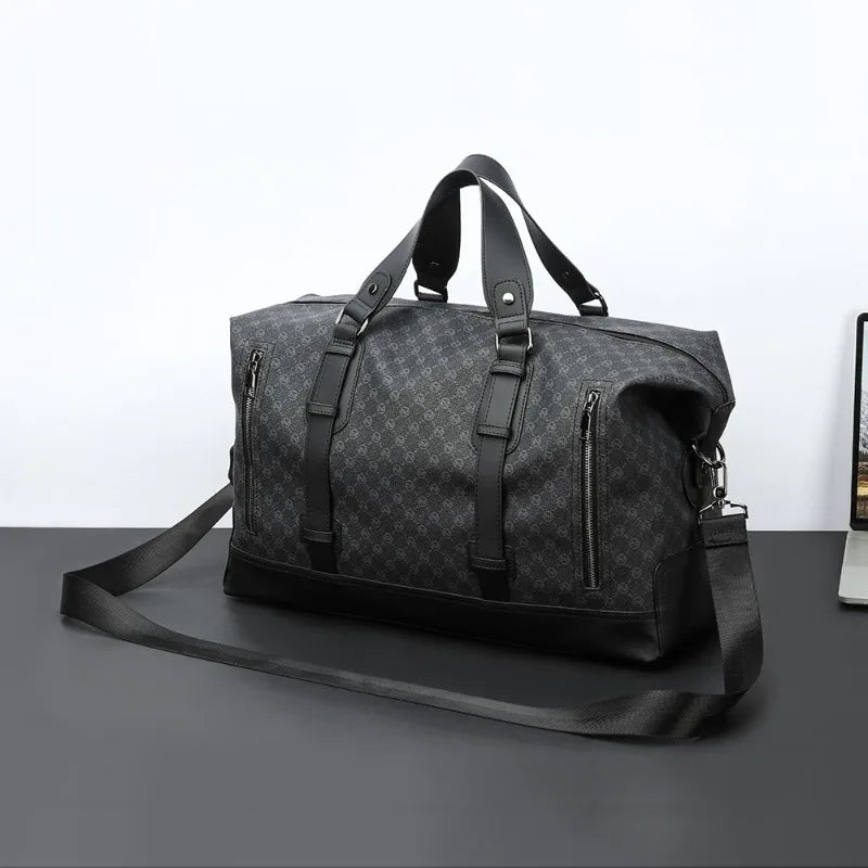 Sac Cabas Homme PVC/PU Motif Lettres Grande Capacité 46x25x18cm – CLEVI Paris