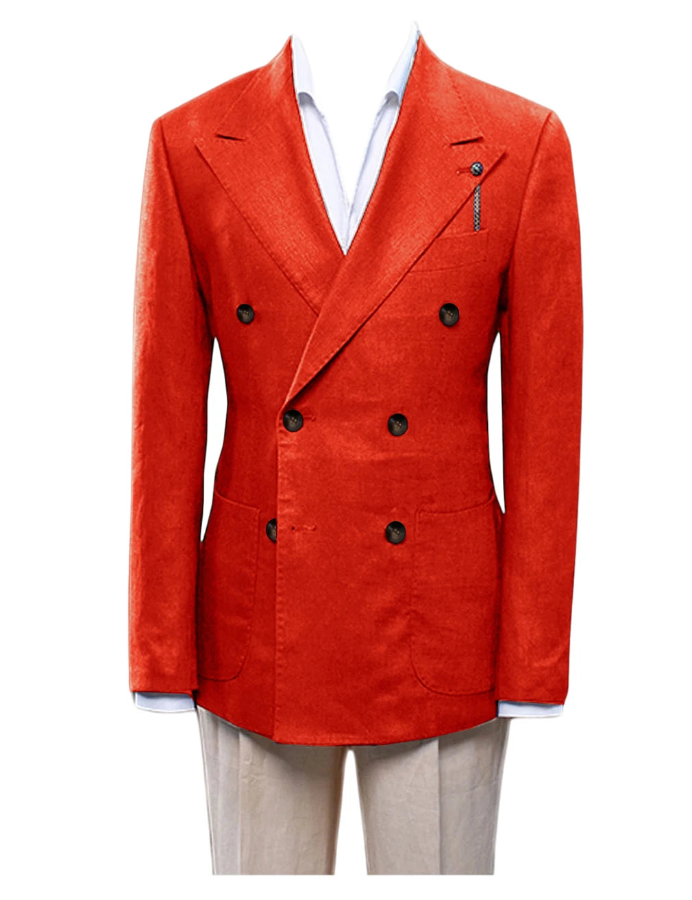 Blazer homme croisé ajusté en lin – CLEVI Paris