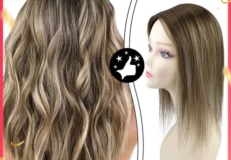 Topper Capillaire 100% Cheveux Humains Remy – Base Mono 13x13cm avec 4 Clips – CLEVI Paris