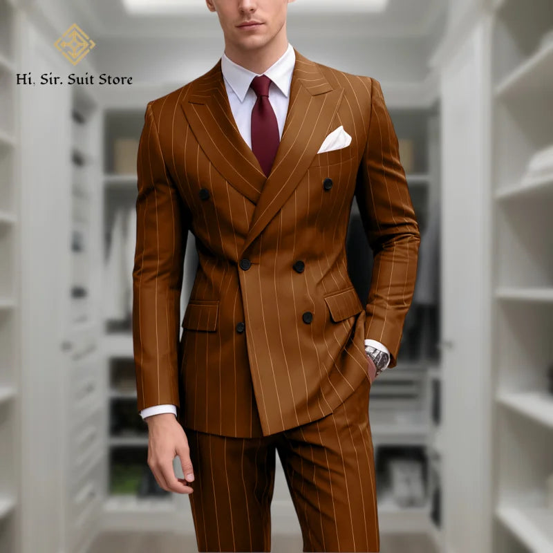 Costume homme bleu 2 pièces, double boutonnage – CLEVI Paris