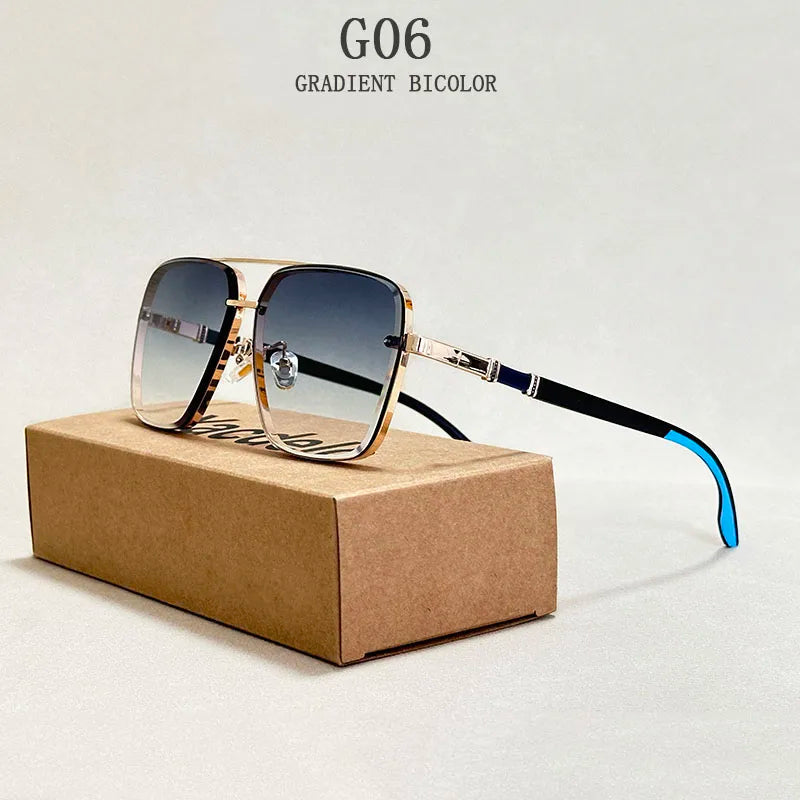Lunettes de Soleil Carrées Vintage Luxe Miroir UV400 Unisexe – CLEVI Paris