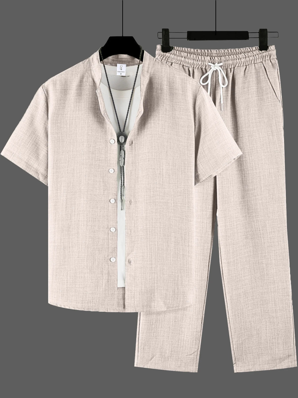 Ensemble homme chemise col montant et pantalon – CLEVI Paris