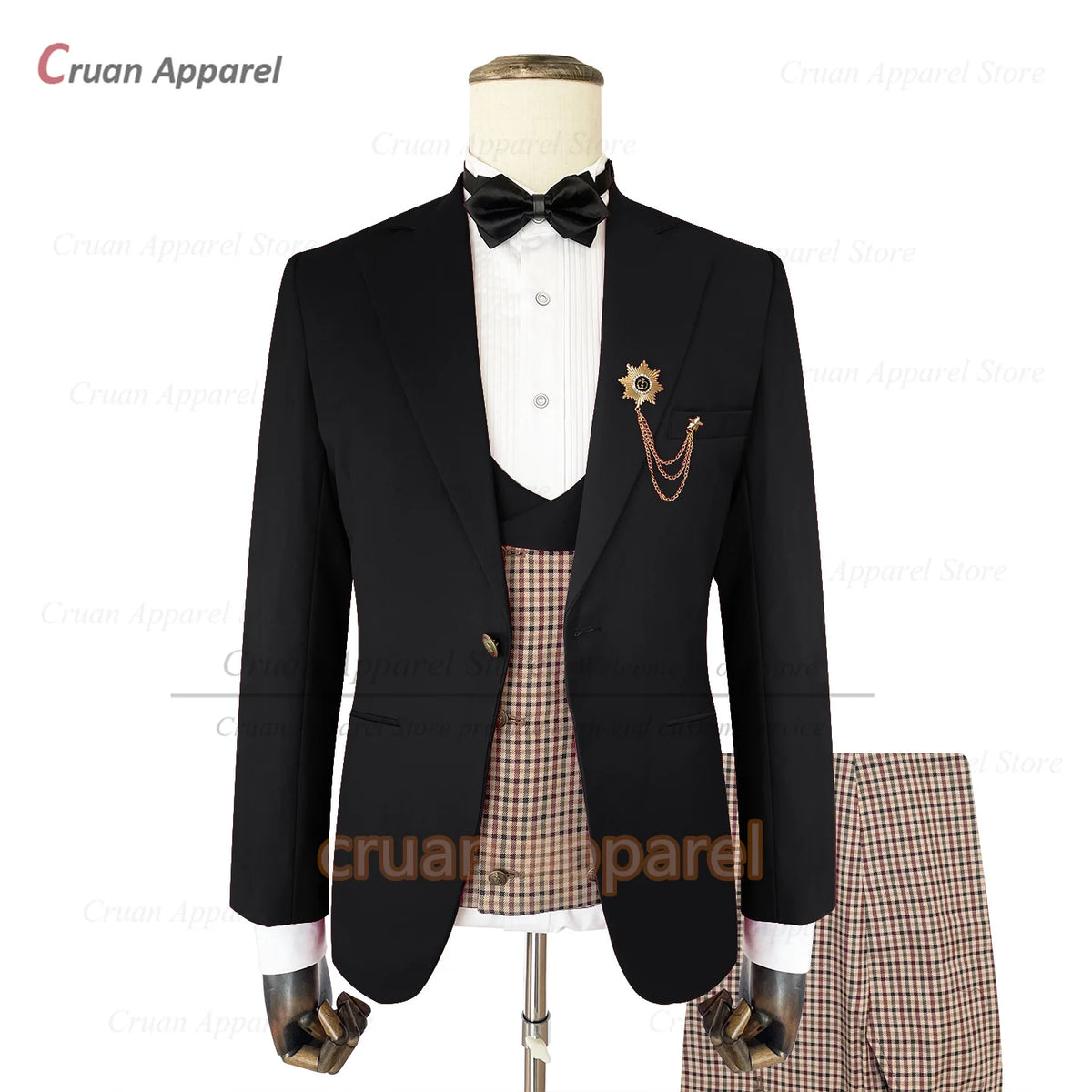 Costume homme 3 pièces à carreaux – CLEVI Paris