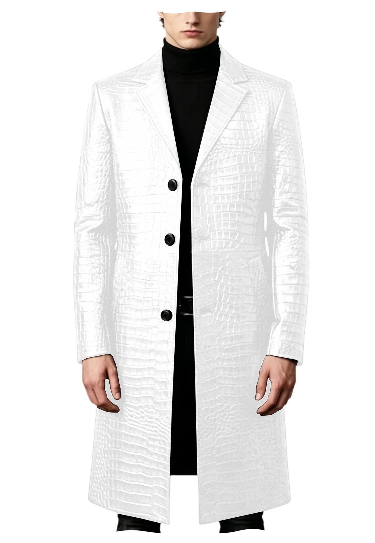 Manteau homme simili cuir motif crocodile – CLEVI Paris