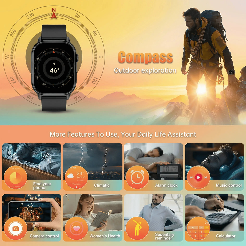 Montre GPS QX17 AMOLED 2,01″ sport – CLEVI Paris