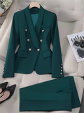 Tailleur pantalon vert émeraude – CLEVI Paris
