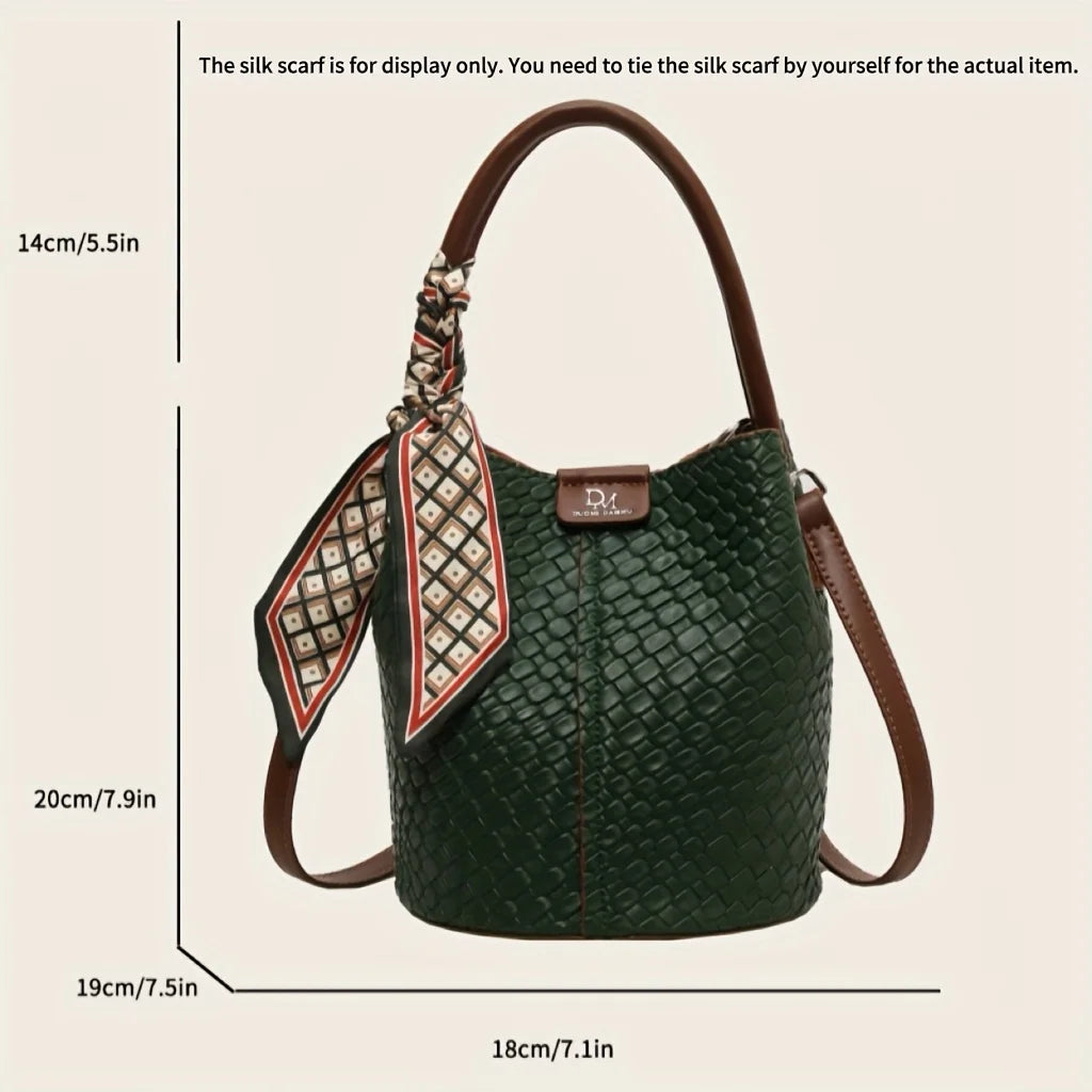 Sac Seau PU Effet Tressé Femme Bandoulière Réglable 5 Coloris – CLEVI Paris