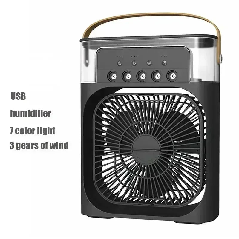 Ventilateur Brumisateur 3-en-1 Mini Climatiseur LED USB 600ml — CLEVI Paris