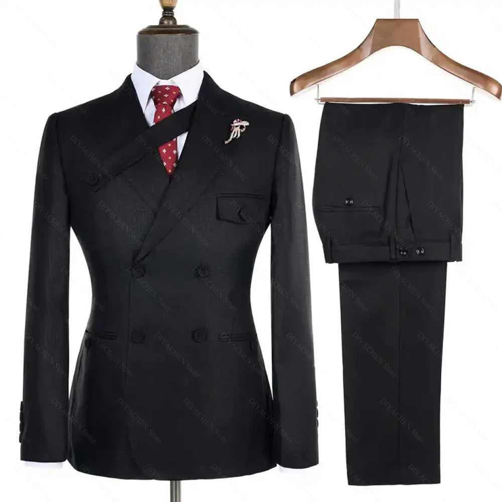 Costume homme croisé à revers pointus – CLEVI Paris
