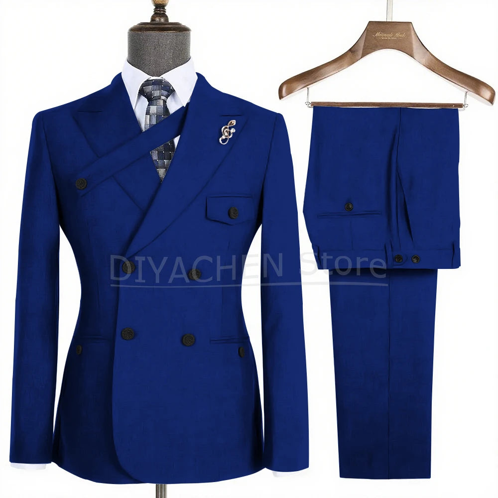 Costume homme croisé à revers pointus – CLEVI Paris