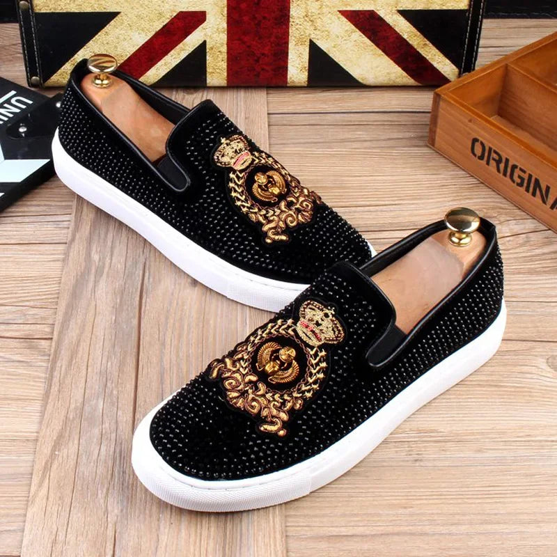 Sneakers Homme Broderies & Strass Casual – CLEVI Paris